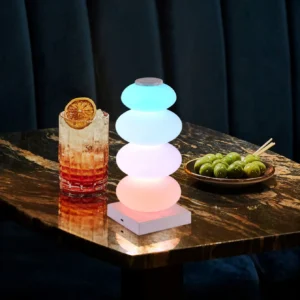 Modern LED Macaron Rainbow Table Lamp for Living Room Children's & Hotel Night Light ABS Body Battery Power Supply