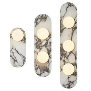 French Style Luxury Marble Wall Lamp Home Hotel Bedside Duplex Living Room Corridor Modern Decor Nature Stone Wall Sconces