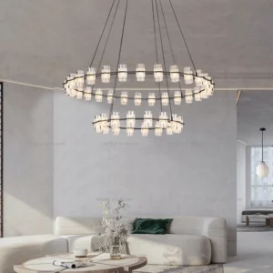 2026 new style chandelier with transparent lampshade, cup-shaped, light luxury, suitable for living room, light luxury and modern style, bedroom, dining room, creative and unique, Nordic simple circular chandelier