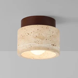 Retro and Lonely Style Travertine LED Ceiling Lamp, Designer Lamps Are Suitable for Living Room Corridors and Entrances.