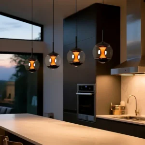 Italian modern glass whole-house chandelier, simple full-spectrum eye-protection hanging dining room chandelier and bedside lamp