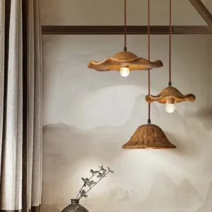 Zen-inspired Lotus Leaf Pendant Lamp Guesthouse Tea Room Restaurant bar Counter Bedroom  Chinese-style Wabi-Sabi Style Lamps